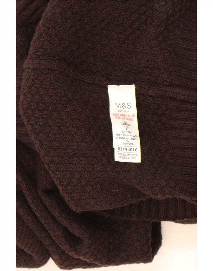 Marks & Spencer muški kardigan pulover veliki smeđi akril