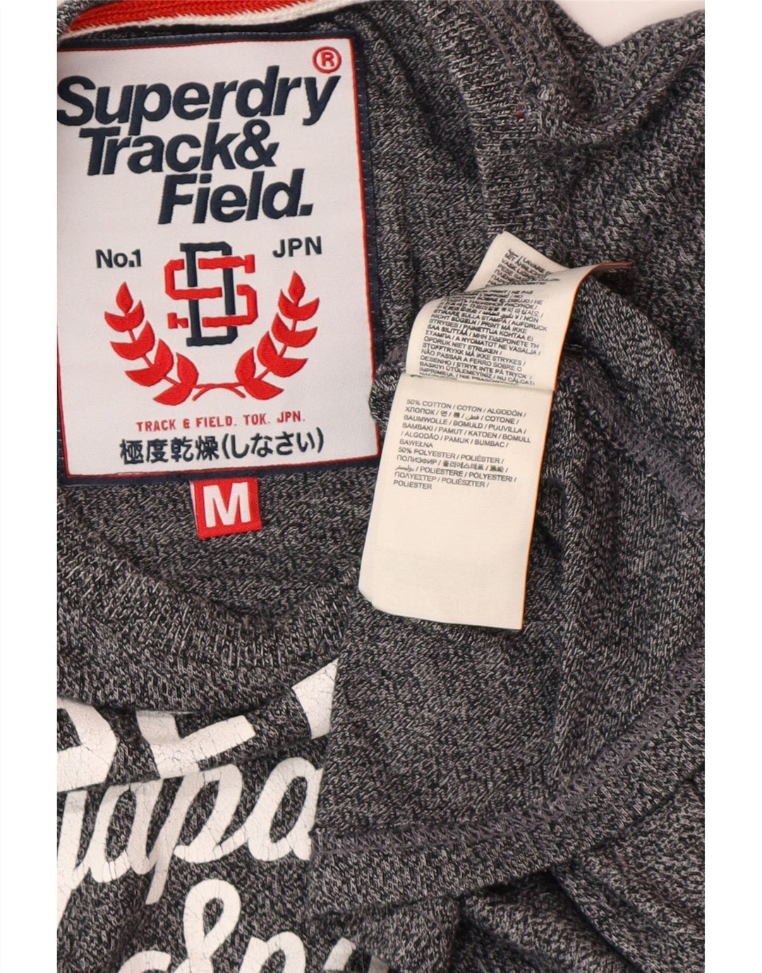 SUPERDRY muška grafička majica kratkih rukava, srednje sivi flekasti pamuk