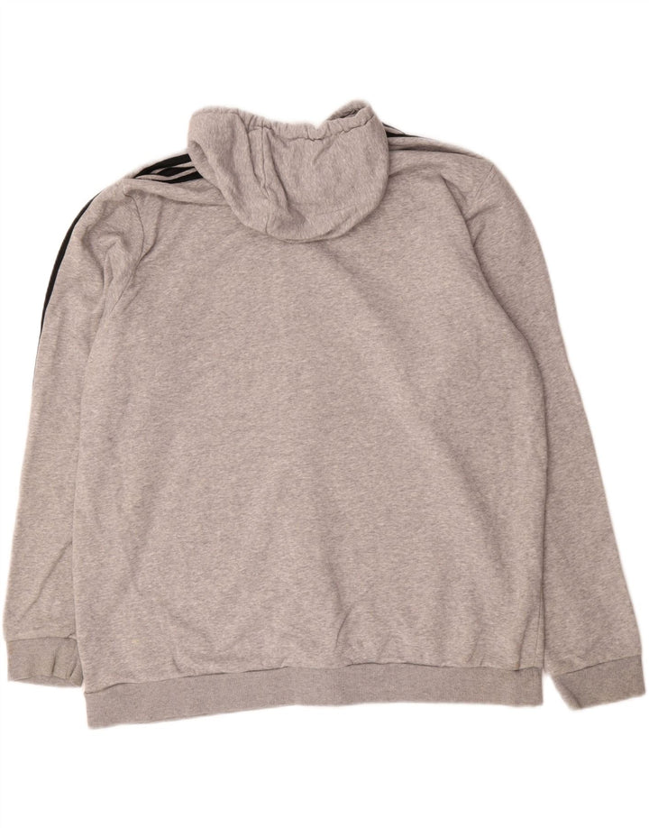 Adidas muški pulover s kapuljačom na patentni zatvarač 2XL sivi