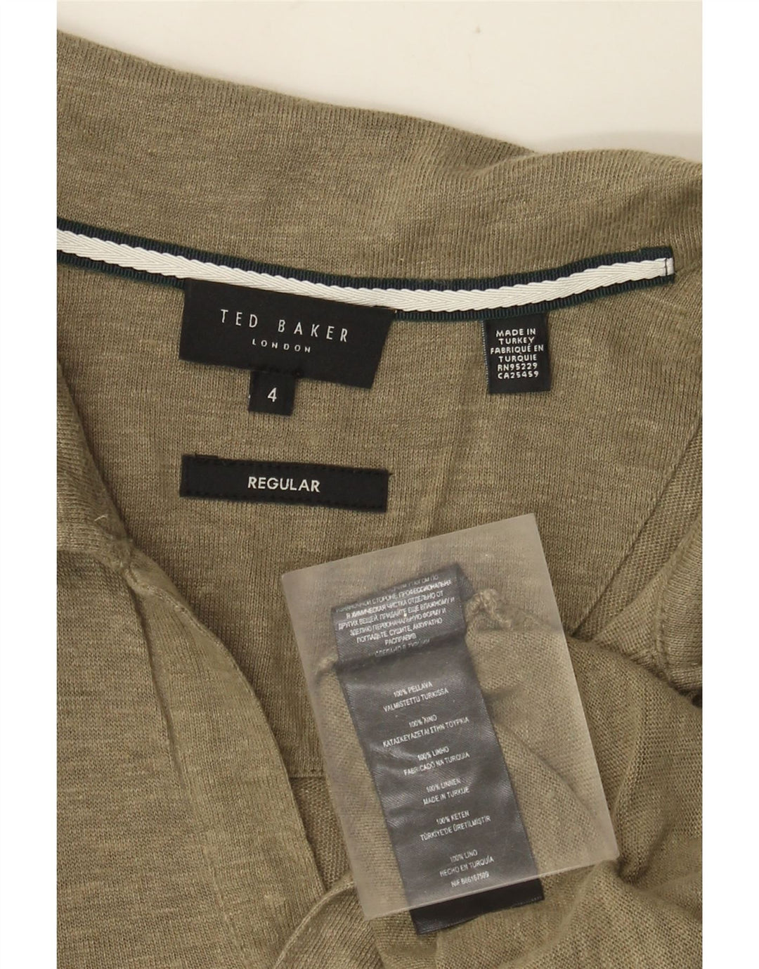 Obična muška polo majica Ted Baker, veličina 4, velika platna kaki boje