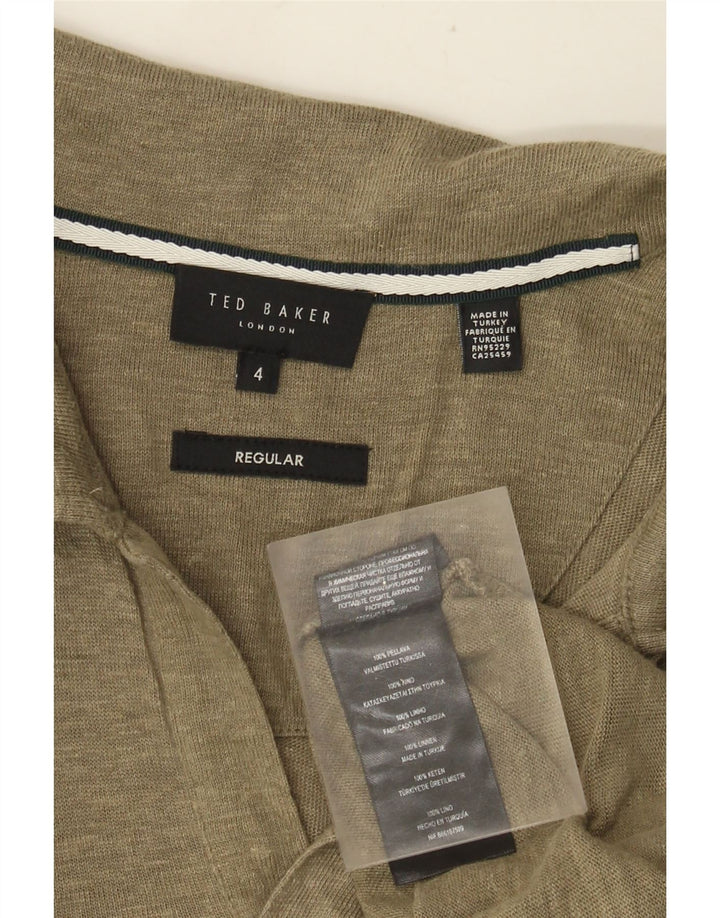 Obična muška polo majica Ted Baker, veličina 4, velika platna kaki boje