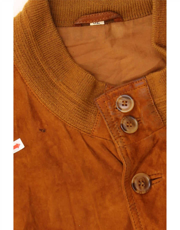 Vintage muška bomber jakna od brušene kože IT 52 XL smeđa koža