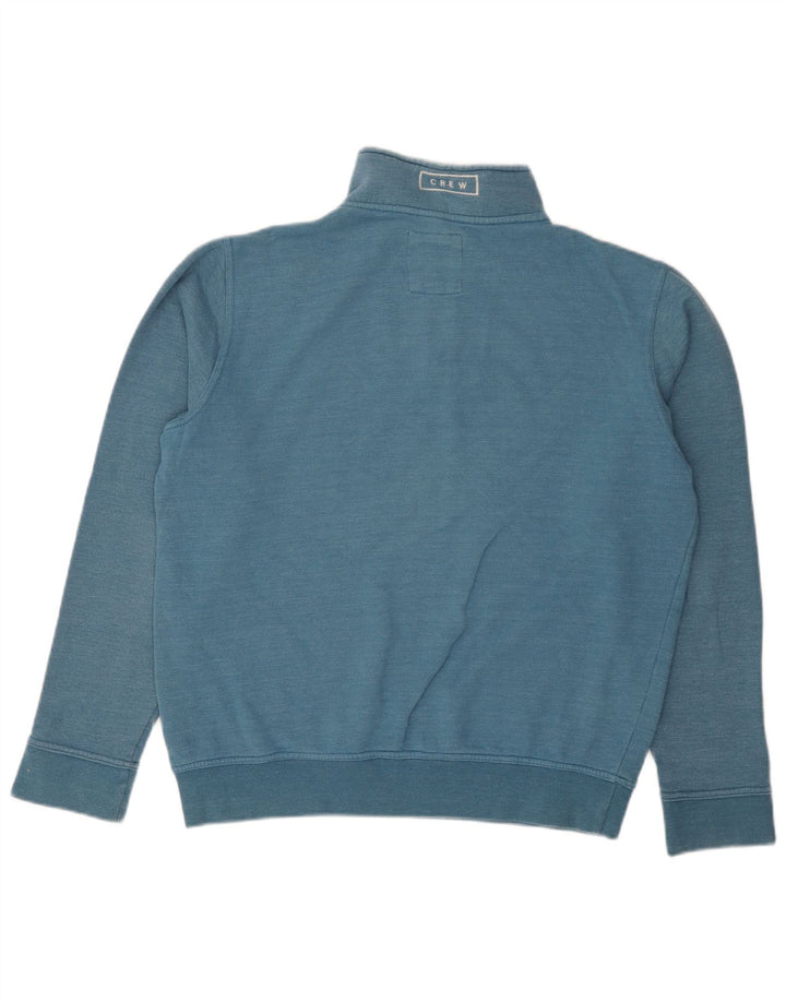 Crew Clothing Muška majica s izrezom s patentnim zatvaračem Srednje plavi pamuk
