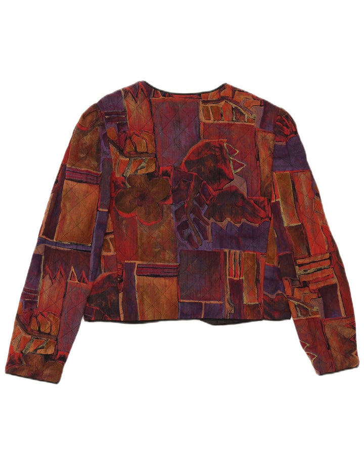 VINTAGE ženski kratki sako jakna US 10 Large Multicolored Geometric