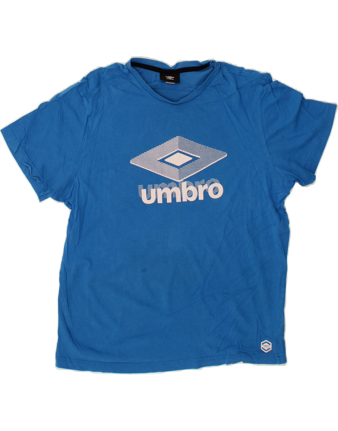 UMBRO Mens Graphic T-Shirt Top Large Blue Cotton Vintage Umbro and Second-Hand Umbro from Messina Hembry 