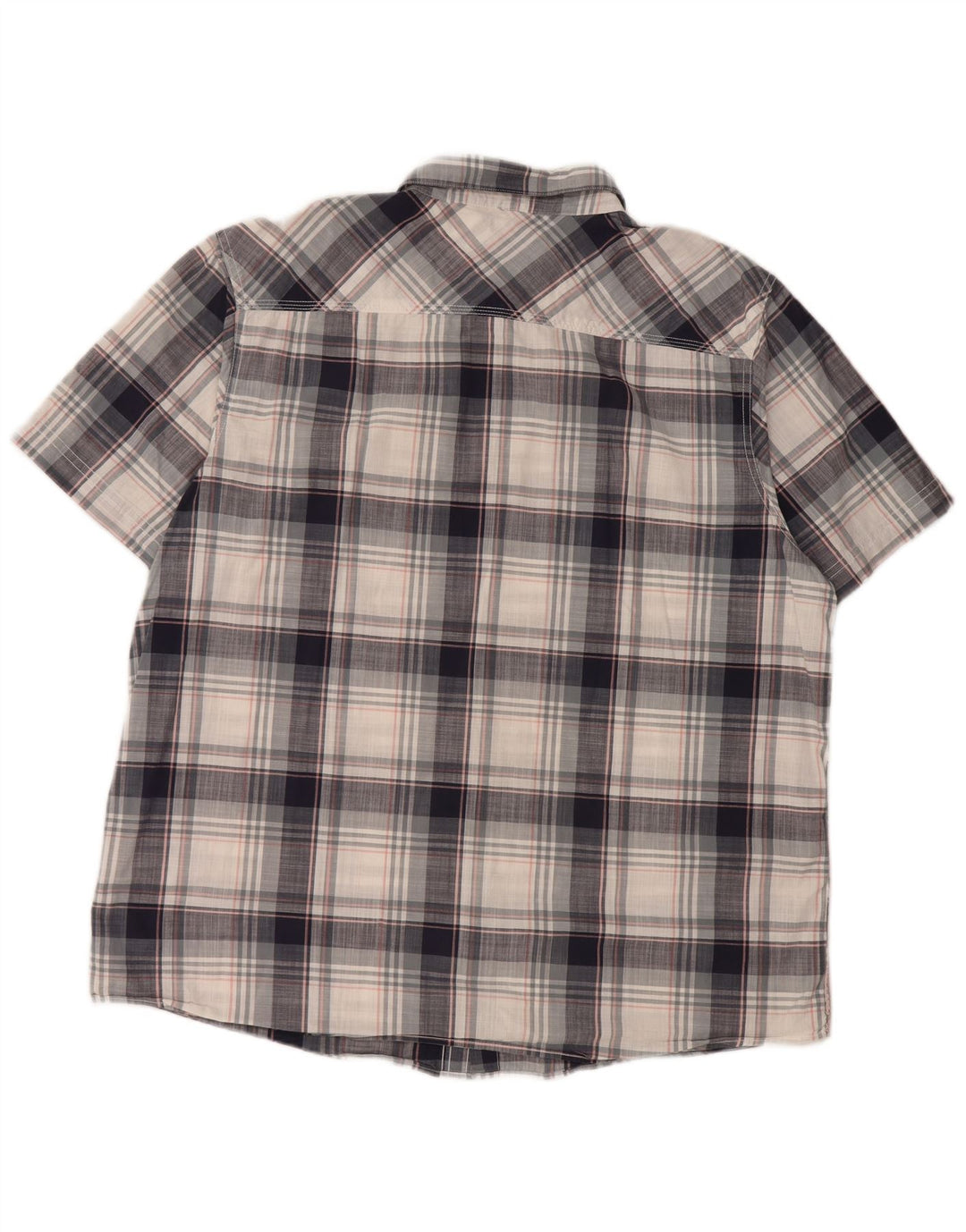 WEIRD FISH Muška košulja kratkih rukava 2XL tamnoplavi karirani pamuk