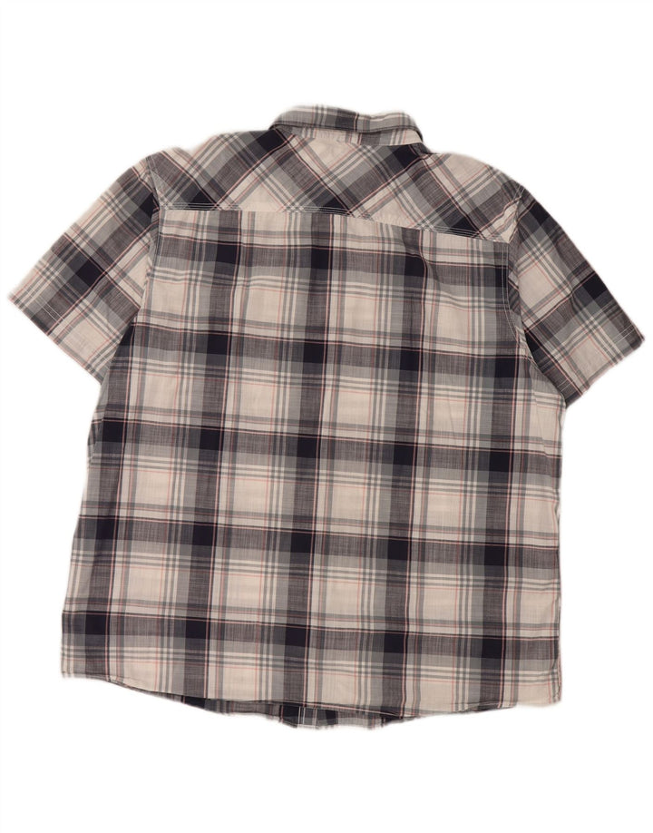 WEIRD FISH Muška košulja kratkih rukava 2XL tamnoplavi karirani pamuk