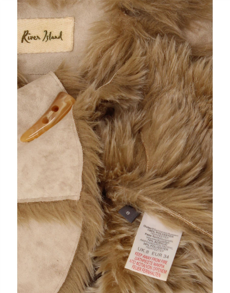 RIVER ISLAND Womens Sherpa Gilet UK 8 Small Beige Polyester Vintage River Island and Second-Hand River Island from Messina Hembry 