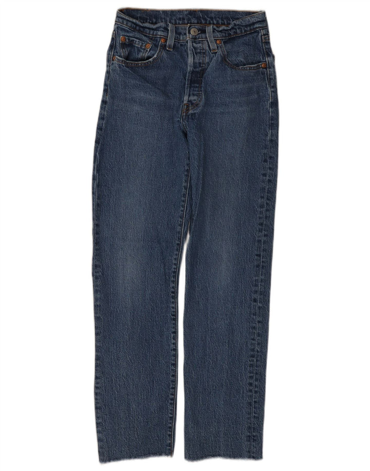 Levi's ženske 501 ravne traperice W24 L28 plavi pamuk