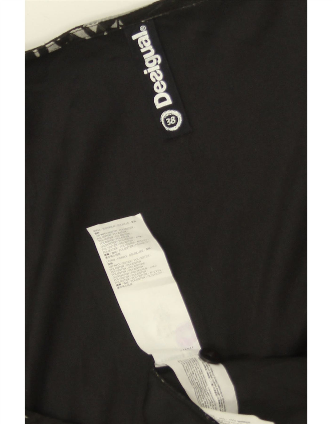 DESIGUAL ženska haljina bez rukava na omot EU 38 srednje crna cvjetna poliester