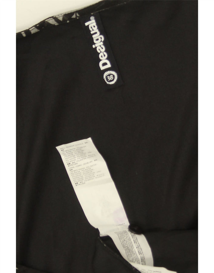 DESIGUAL ženska haljina bez rukava na omot EU 38 srednje crna cvjetna poliester