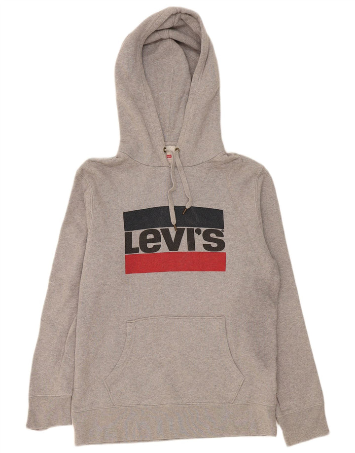 Levi's muška majica s kapuljačom s kapuljačom srednje sive boje s flekama