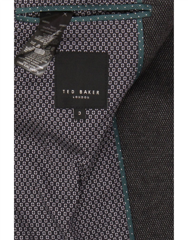 TED BAKER Muška jakna s 2 gumba, srednje sivi pamuk, veličina 3