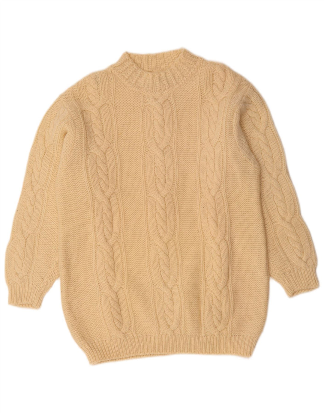 Benetton ženski džemper s kornjačičastim ovratnikom UK 14 Velika prljavo bijela vuna