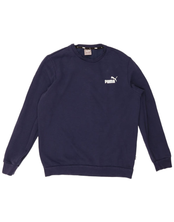 PUMA Mens Sweatshirt Jumper Medium Navy Blue Cotton