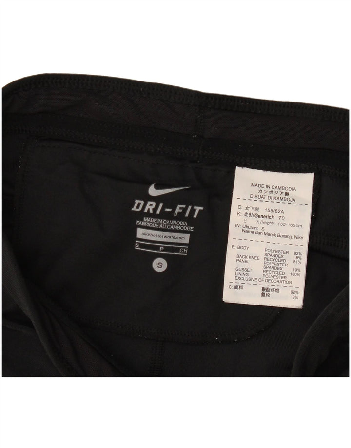 Nike Ženske Dri Fit Capri tajice UK 8 Male crne poliesterske