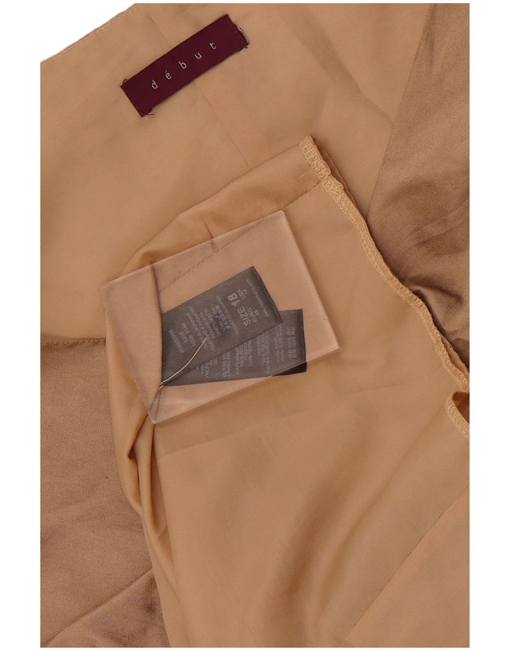 Debitantska ženska plašt haljina bez rukava s volanima UK 18 XL smeđa poliester