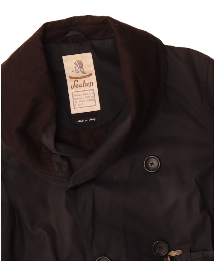 Sealup muški kaput s dvostrukim kopčanjem UK 38 srednje crni pamuk