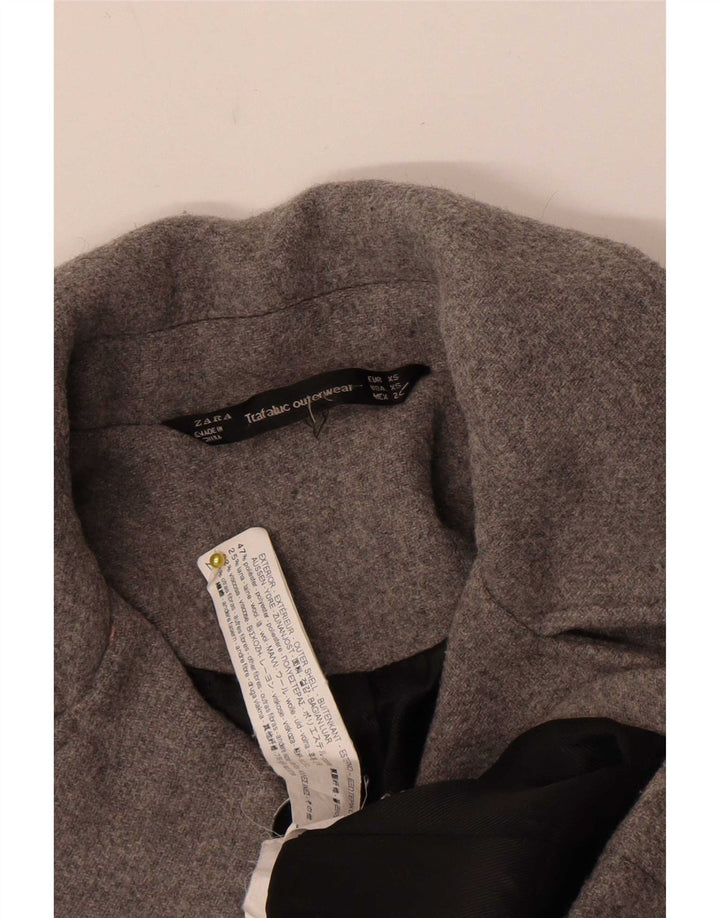Zara ženski Trafaluc Pea Coat UK 6 XS sivi poliester