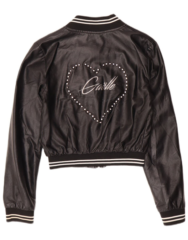 GAELLE ženska kožna jakna s grafičkim motivima UK 6 XS crna