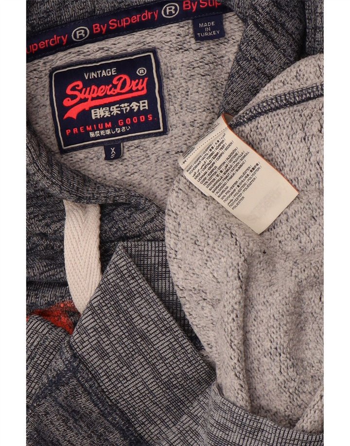 SUPERDRY Ženska prevelika majica s kapuljačom s kapuljačom UK 6 XS Siva s pjegama