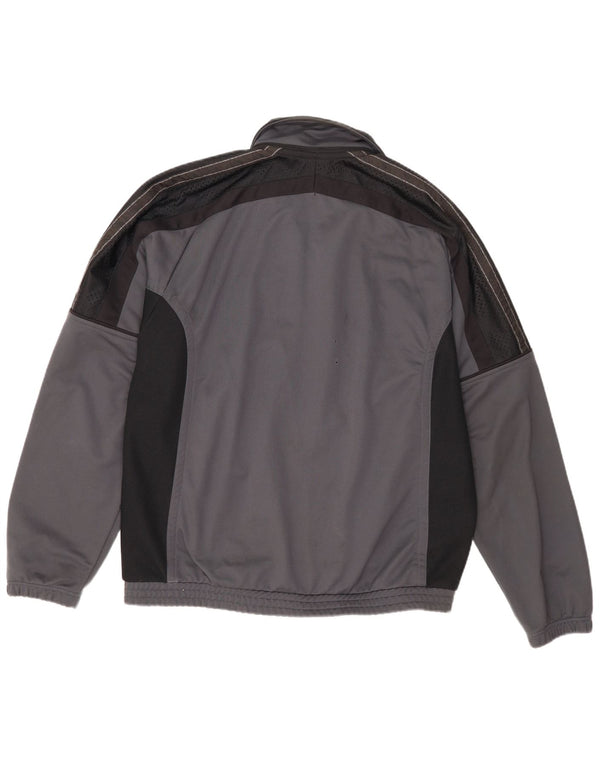 Asics Mens Tracksuit Top Jacket XL Grey Colourblock Polyester Sports
