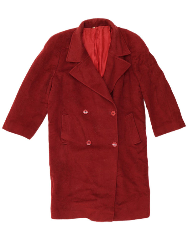 VINTAGE ženski kaput s dvorednim kopčanjem IT 48 XL bordo vuna