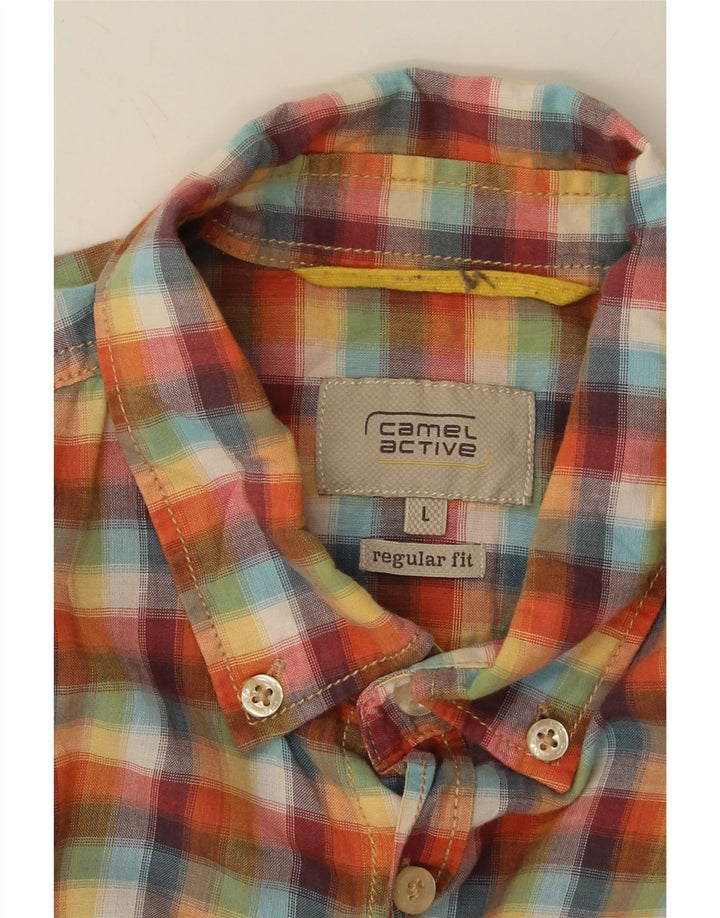 CAMEL ACTIVE Mens Regular Fit Short Sleeve Shirt Large Multicoloured Check Vintage Camel Active and Second-Hand Camel Active from Messina Hembry 