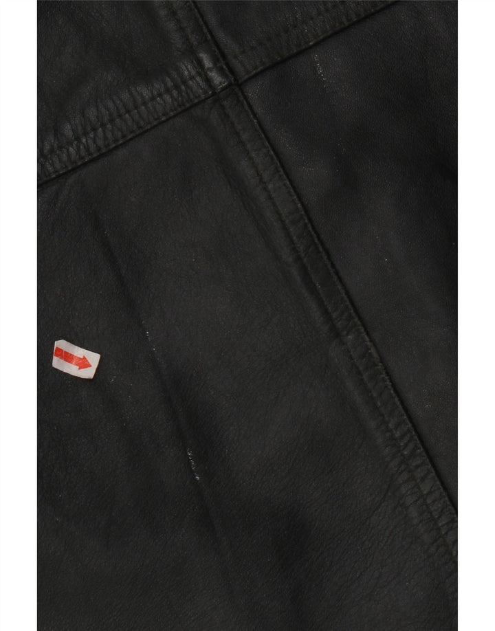 VINTAGE muški kožni prsluk IT 56 2XL kaki koža