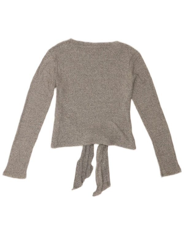 ZARA ženski pulover s kratkim izrezom UK 14 Velika siva viskoza