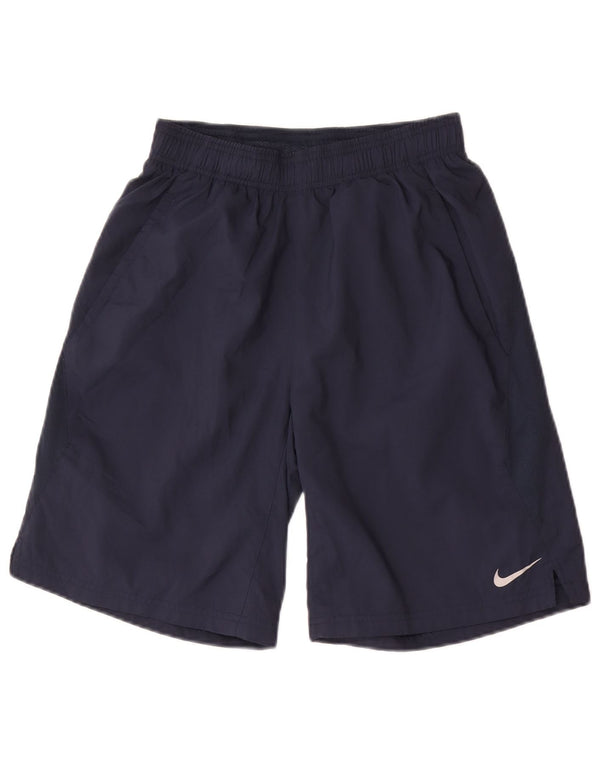 Nike Boys Dri Fit Sport Shorts 12-13 Years Large Navy Blue Poliester