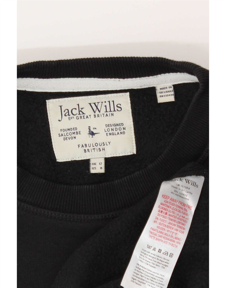 Jack Wills Ženska prekomjerna majica s grafičkim motivima UK 12 srednje crna