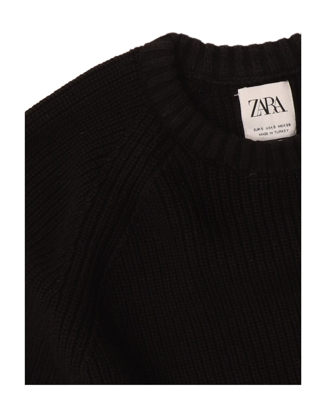 Zara ženski pulover s okruglim izrezom UK 10 Mali crni