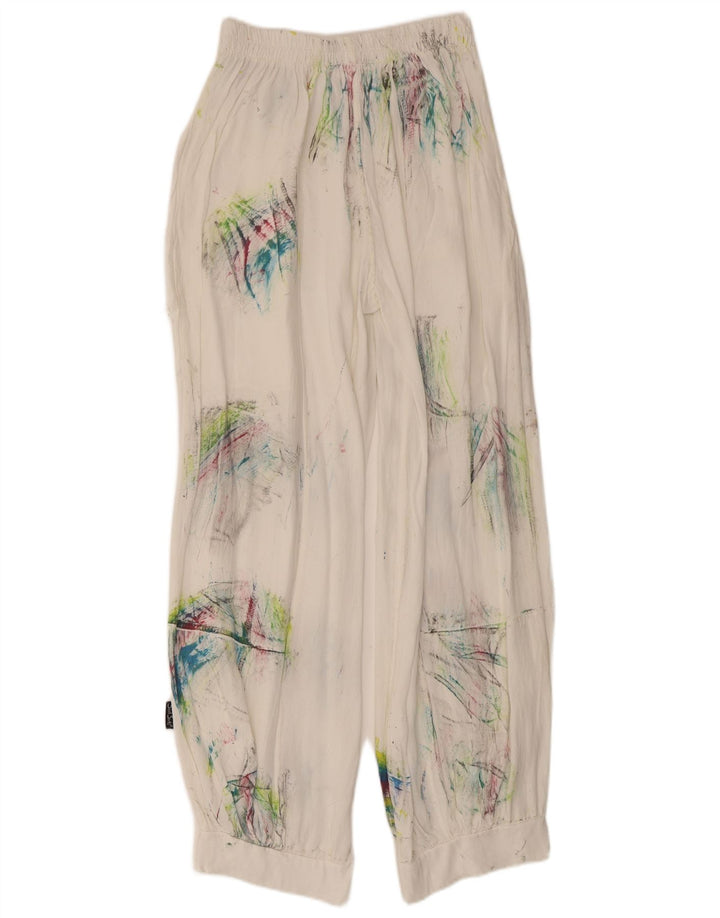 Vintage ženske harem hlače srednje veličine W28 L29 bijela tie dye viskoza