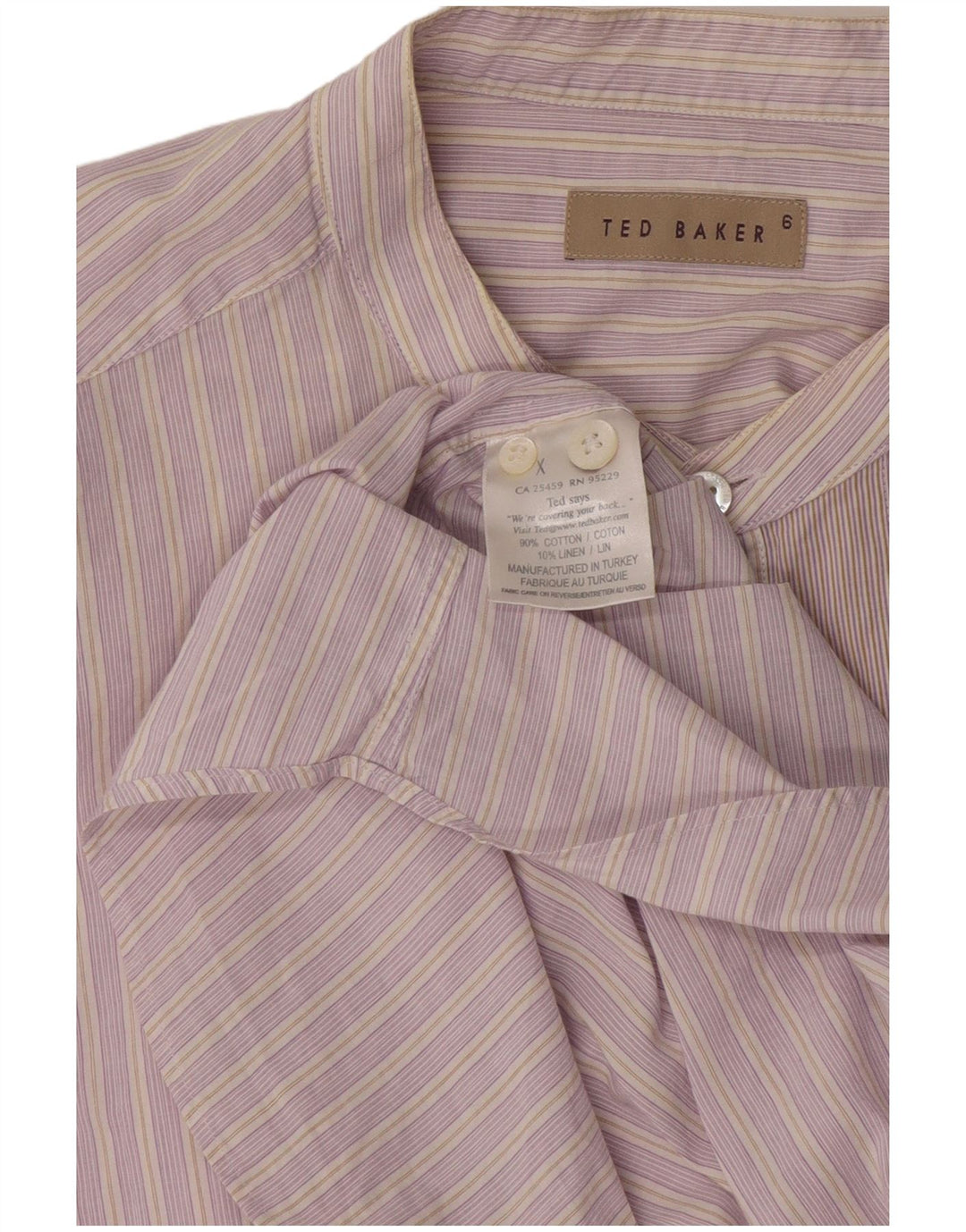 Ted Baker muška košulja veličina 6 2XL pamuk na ružičaste pruge