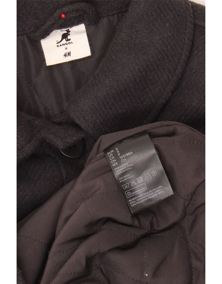 KANGOL Womens Oversized Overcoat UK 10 Small Grey Polyester Vintage Kangol and Second-Hand Kangol from Messina Hembry 