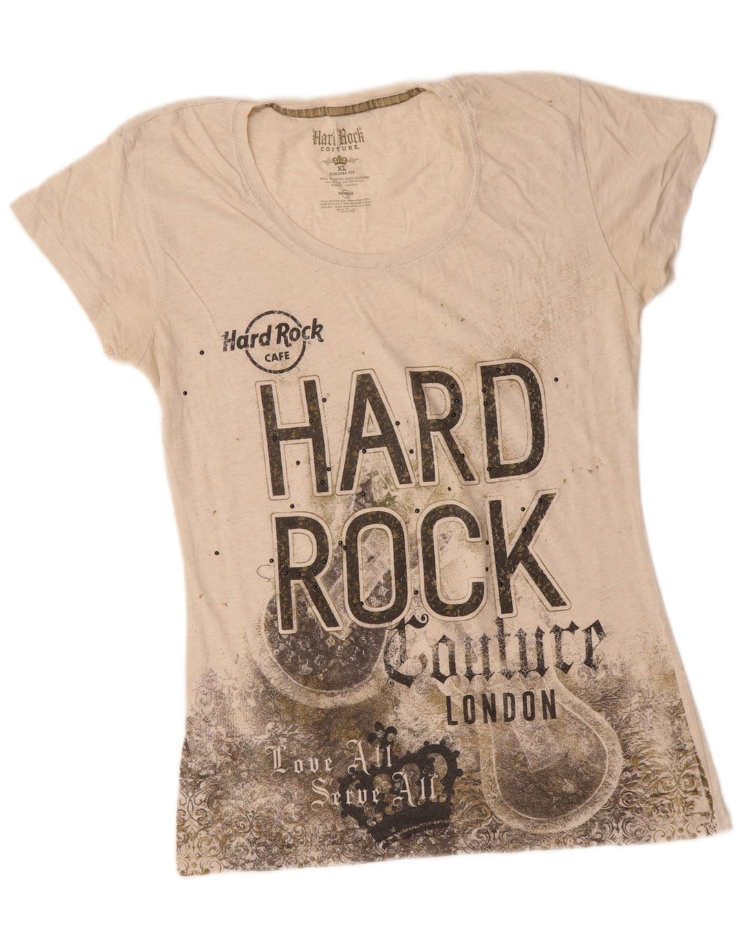 HARD ROCK CAFE Majica kratkih rukava za djevojke London Graphic T-Shirt Top 15-16 Years XL Off White