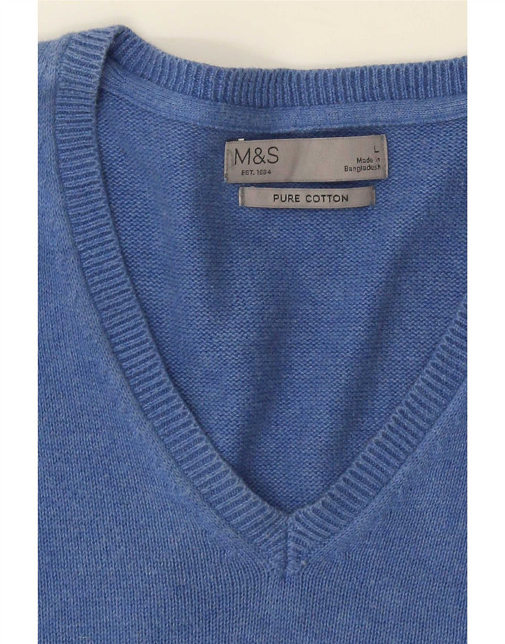 Marks & Spencer veliki plavi muški džemper s V-izrezom