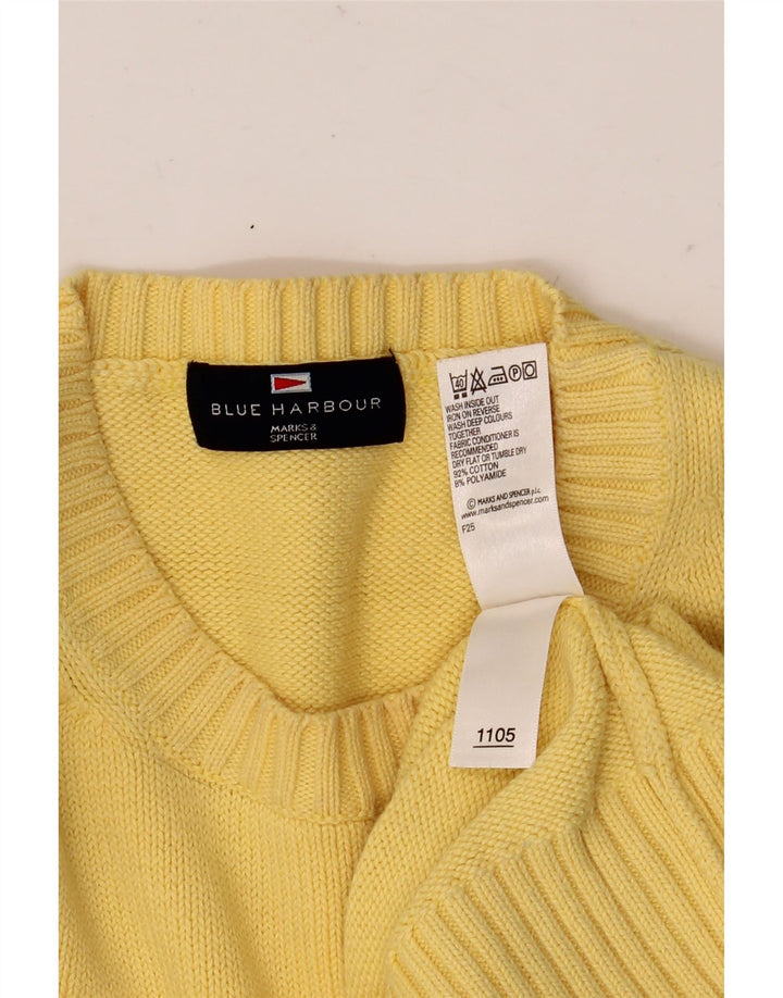 Marks & Spencer muški plavi Harbor džemper s okruglim izrezom srednje žute boje