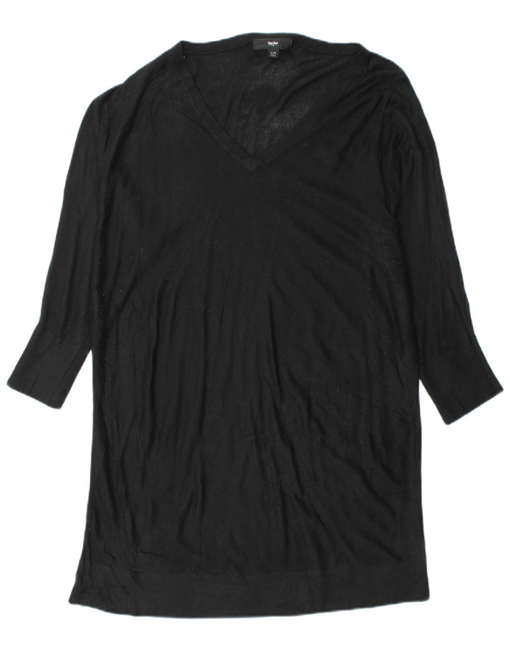 MOSSIMO Ženska džemper haljina dugih rukava s krilima šišmiša UK 18 XL Crna akrilna