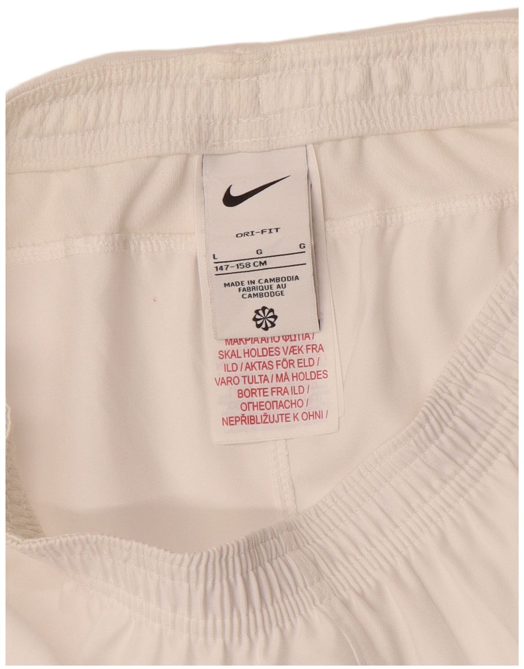 NIKE Sportske kratke hlače Dri Fit za dječake 12-13 godina, veliki bijeli poliester