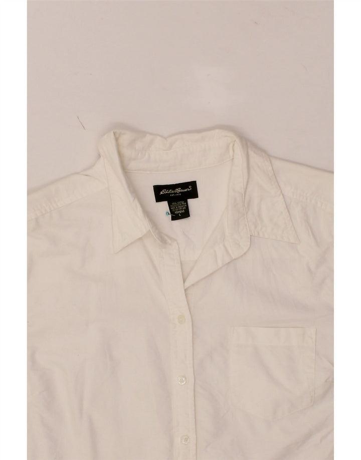 EDDIE BAUER Womens Shirt UK 16 Large White Cotton Vintage Eddie Bauer and Second-Hand Eddie Bauer from Messina Hembry 