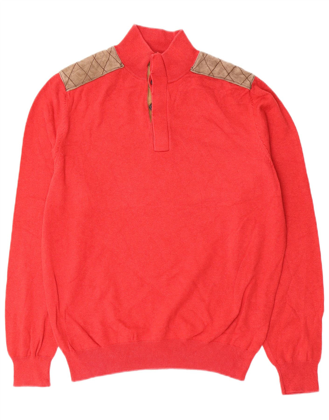 Massimo Dutti muški džemper s dugmadima i ovratnikom Veliki crveni pamuk u boji