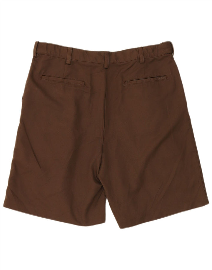 IZOD Muške kratke chino hlače s štipaljkama W34 veliki smeđi poliester