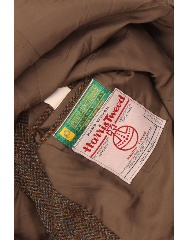 Pitlochry muška jakna Harris od tvida UK 38 srednje smeđa riblja kost