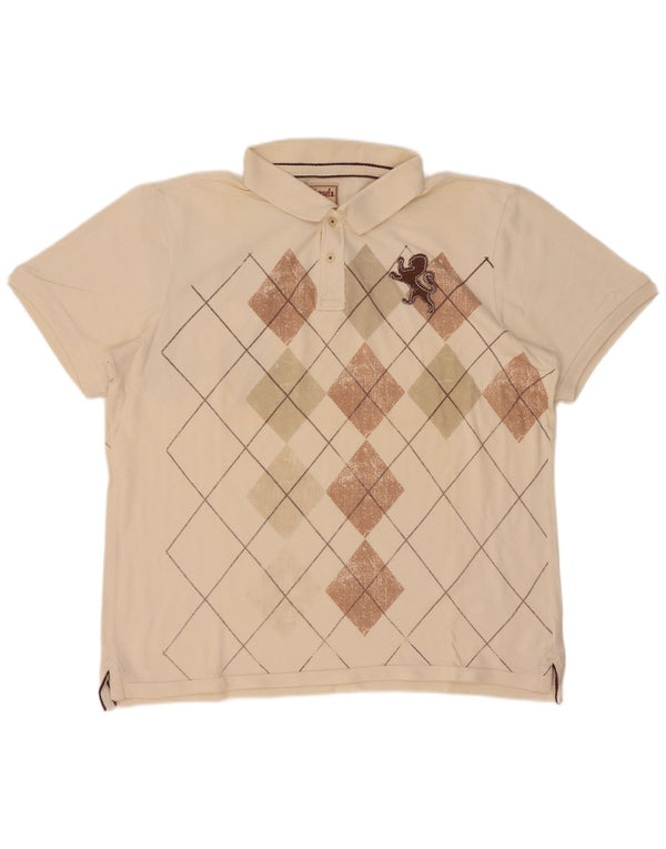 Kenvelo muška polo majica 2XL bež Argyle/Diamond pamuk