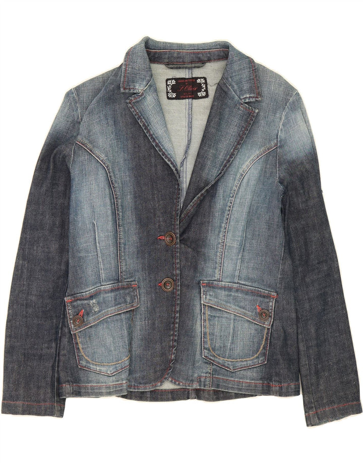 S.OLIVER Womens Denim Jacket IT 42 Medium Blue Cotton Vintage S.Oliver and Second-Hand S.Oliver from Messina Hembry 