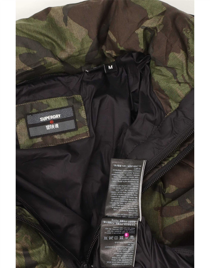 Superdry muška podstavljena jakna s kapuljačom UK 38 Srednje zelena kamuflažna poliester