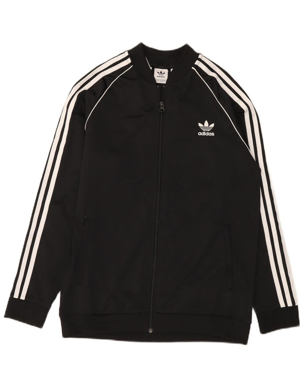 Gornja jakna od trenirke Adidas za dječake 15-16 godina, crni poliester