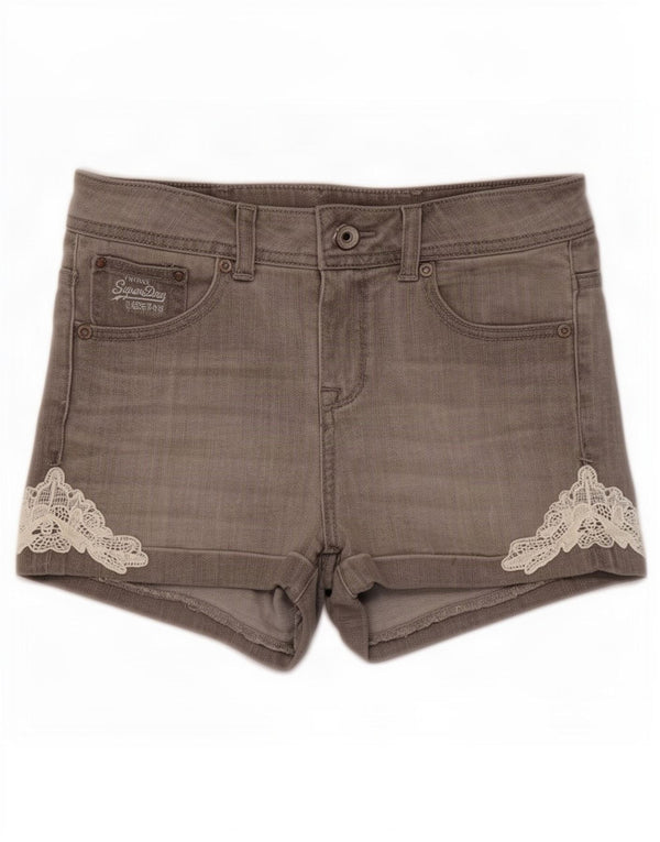 Superdry ženske traper kratke hlače W25 XS sivi pamuk